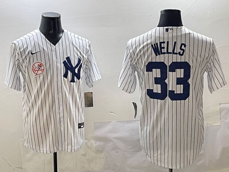 Men New York Yankees #33 Wells White Stripe Game 2025 Nike MLB Jersey style 8->new york yankees->MLB Jersey